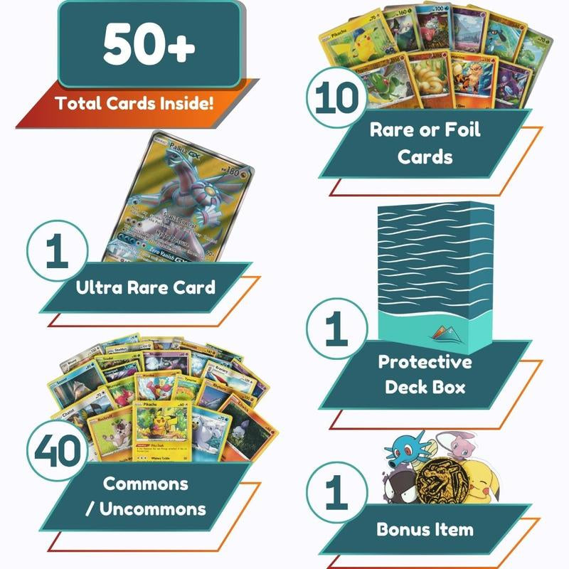 Ultra Rare Starter Pack | 50+ Authentic Pokemon Cards | 1X Ultra Rare Guaranteed | 