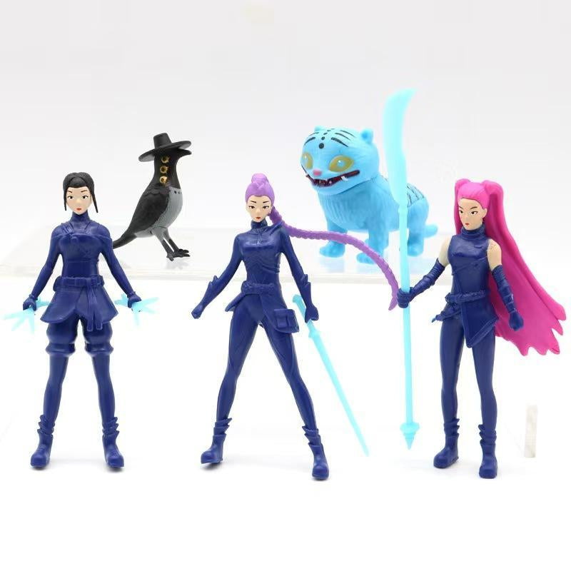 5 Piece Set Kpop Demon Hunter Figure Collection, Game Character Models, 5.3-11.5Cm High, Desktop Decorations, Perfect for Home & Office Decoration