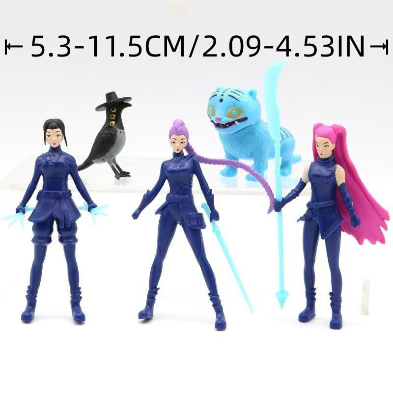 5 Piece Set Kpop Demon Hunter Figure Collection, Game Character Models, 5.3-11.5Cm High, Desktop Decorations, Perfect for Home & Office Decoration